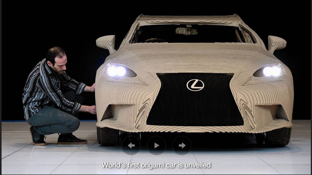 Carro de papelão Lexus Laser Cut em escala real