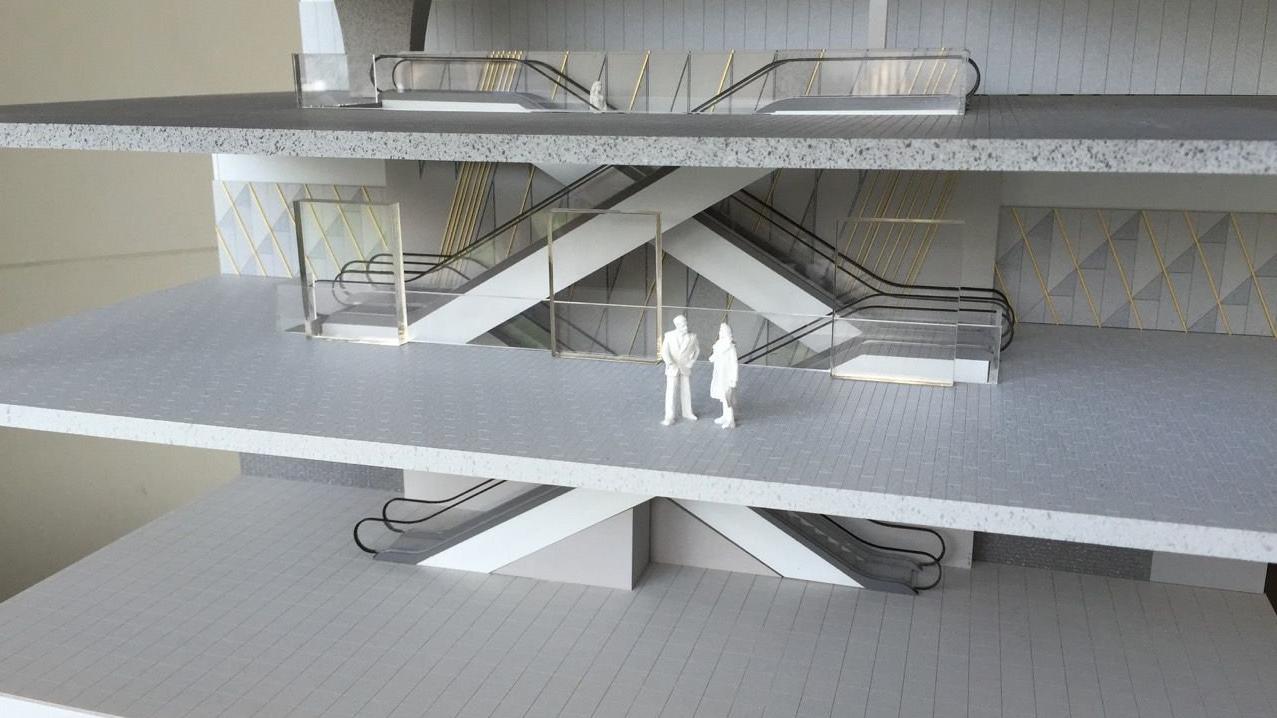 Modelo de Estudo do Átrio da Loja M&S em Bruxelas